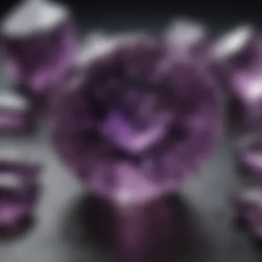 Close-up of a high-quality amethyst gemstone with detailed facets