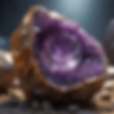 Geological formation of amethyst in its natural habitat