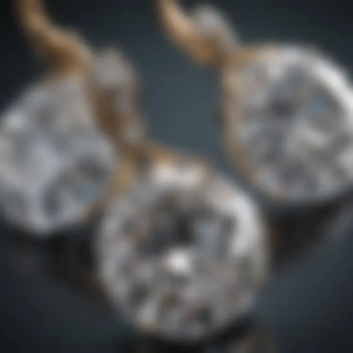 Close-up of diamond quality and clarity