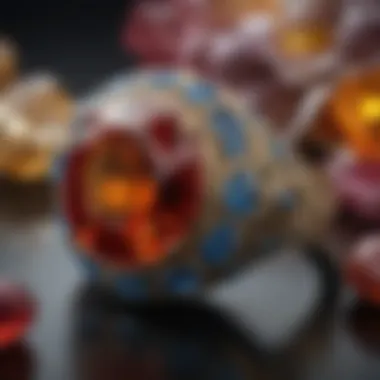 Historical artifacts featuring gemstones, emphasizing their cultural significance