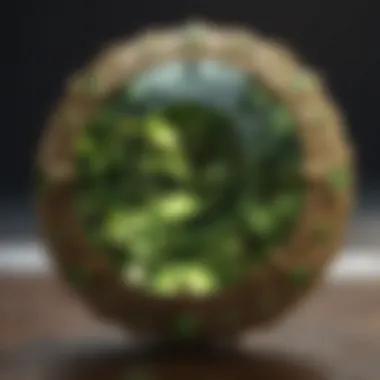 Cultural Symbolism of Peridot An artistic representation of cultural symbols associated with peridot.
