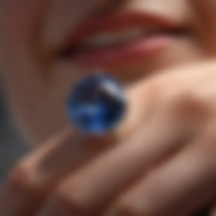 Close-up of a lustrous Australian sapphire highlighting its clarity