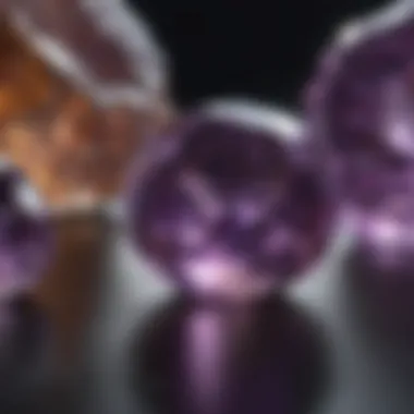 Close-up of a sparkling amethyst, highlighting its unique clarity and color.