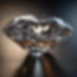 A close-up of a diamond displaying its cut and brilliance.