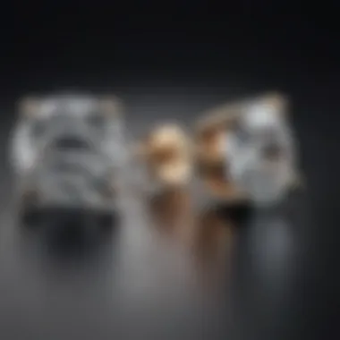 Showcase of diamond stud earrings with a tension setting