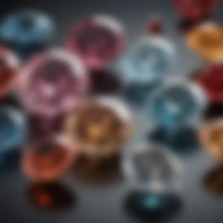 Comparison of diamonds with varying color and clarity