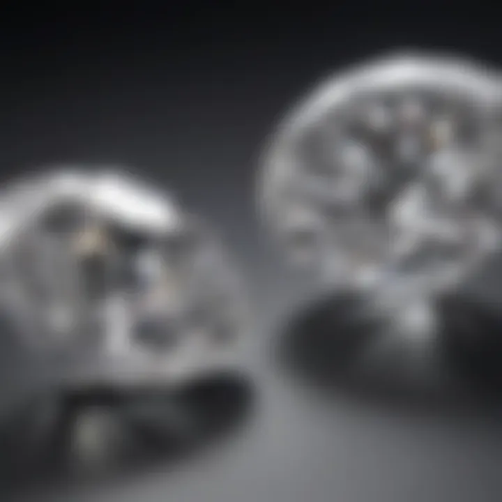 Visual comparison of 1.25 and 1.5 carat diamonds side by side