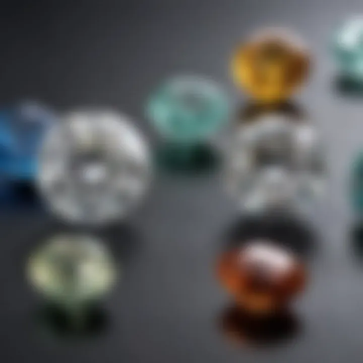 Comparison chart displaying large moissanite alongside traditional diamonds and other gemstones