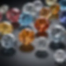 A stunning close-up of various diamond cuts showcasing their unique shapes and facets