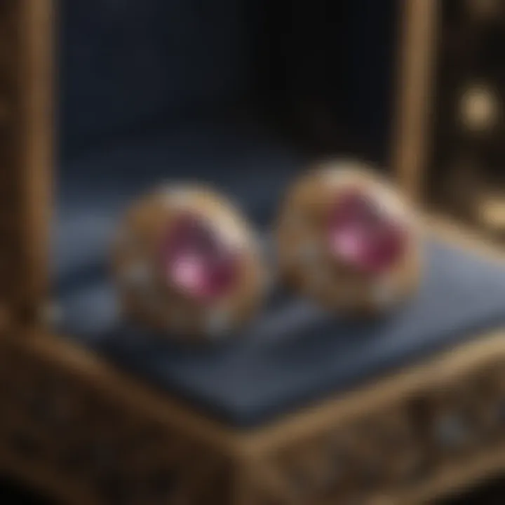 Earrings displayed in a beautiful jewelry box