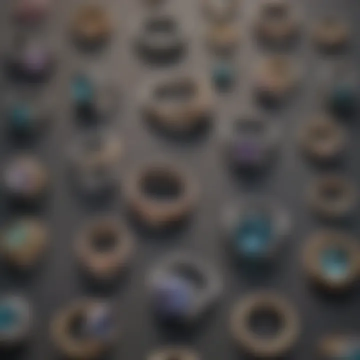 An array of ring sizers made of various materials laid out for comparison.