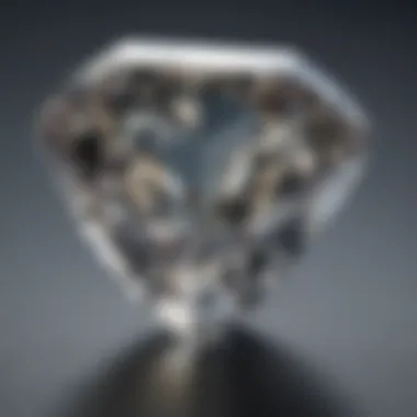 A close-up view of a cubic zirconia stone, highlighting its clarity and cut.