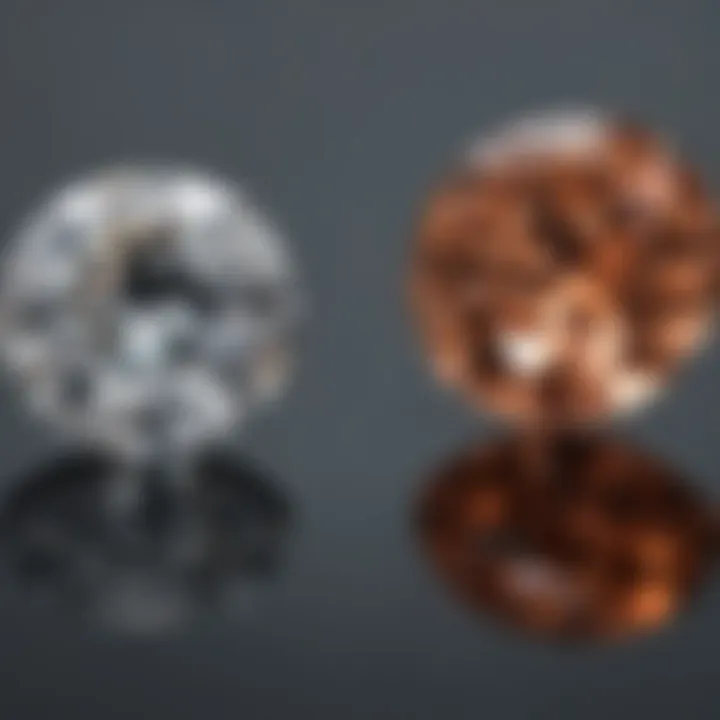 Comparison of cubic zirconia and diamond clarity