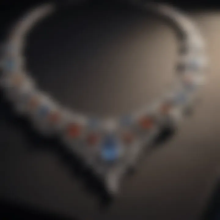 Elegant diamond necklace displayed on a velvet surface