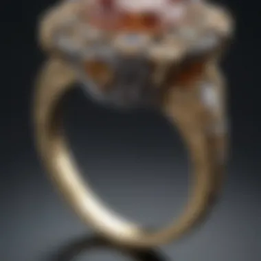 A close-up of a beautifully crafted engagement ring reflecting light