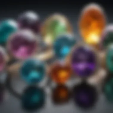 An artistic arrangement of gemstones representing different meanings