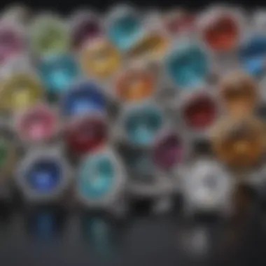 Diverse Gemstone Options for Engagement Rings Close-up of a unique gemstone selection