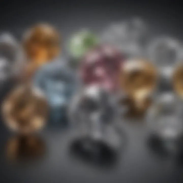 Different diamond shapes displayed together to highlight their unique characteristics