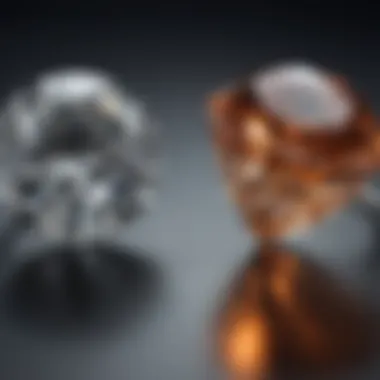 An elegant comparison of natural and synthetic diamonds side by side.