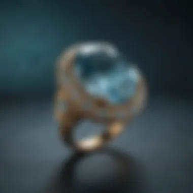 Aquamarine Elegance in Jewelry Elegant aquamarine jewelry piece displayed on a velvet surface