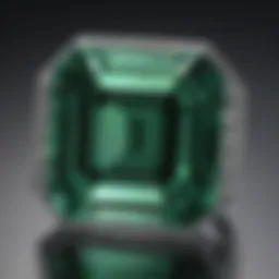 Emerald cut gemstone showcasing unique facets