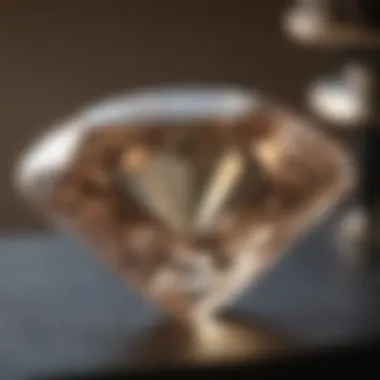 Close-up of a diamond on a scale showing carat weight