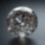 Close-up of a flawless diamond exhibiting perfect clarity