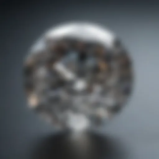 Close-up of a flawless diamond exhibiting perfect clarity