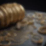 An elegant gold jewelry display showcasing various pieces