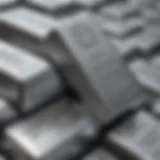 A close-up view of silver bars stacked neatly, symbolizing investment potential.