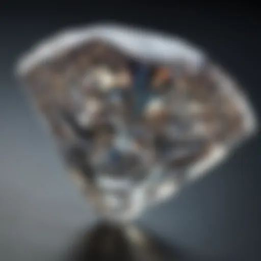 Close-up view of a diamond showcasing its clarity and brilliance