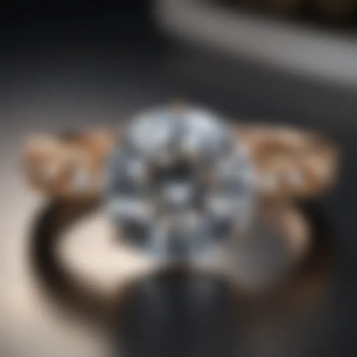 A close-up view of a stunning moissanite ring showcasing its brilliance and clarity