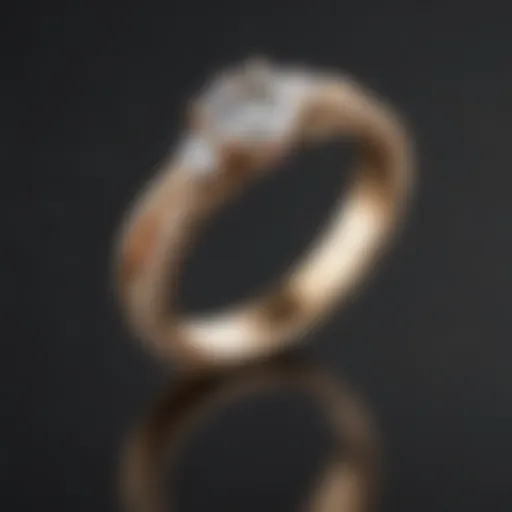 Elegant single stone wedding ring showcased on a velvet surface