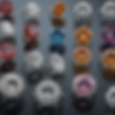 Variety of Diamond Shapes and Settings Comparison of various diamond shapes and settings