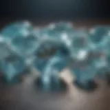 Close-up view of aquamarine gemstones showcasing their clarity and color