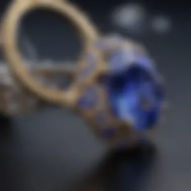 Close-up of tanzanite showcasing its deep blue hues