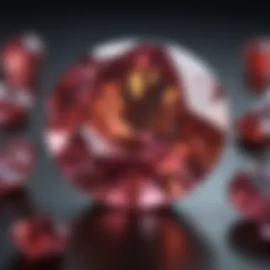 Close-up of the gemstone's unique characteristics