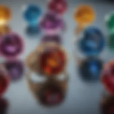 Close-up view of assorted birthstones with unique characteristics