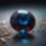 Close-up view of blue advantage garnet showcasing its vibrant hues and clarity
