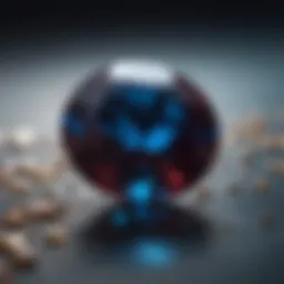 Close-up view of blue advantage garnet showcasing its vibrant hues and clarity