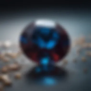 Close-up view of blue advantage garnet showcasing its vibrant hues and clarity