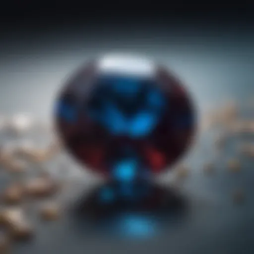 Close-up view of blue advantage garnet showcasing its vibrant hues and clarity