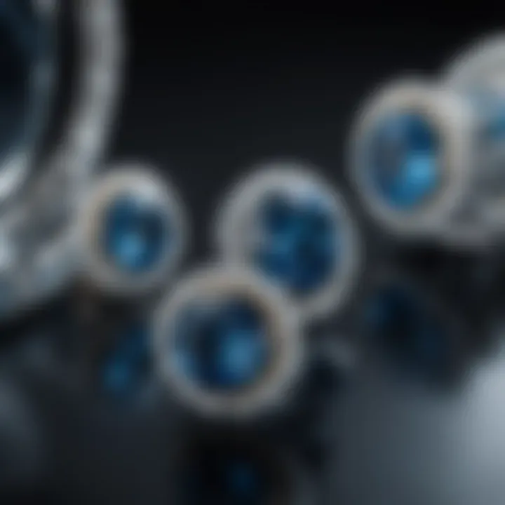 Artistic representation of blue Jager diamonds set against a luxurious backdrop