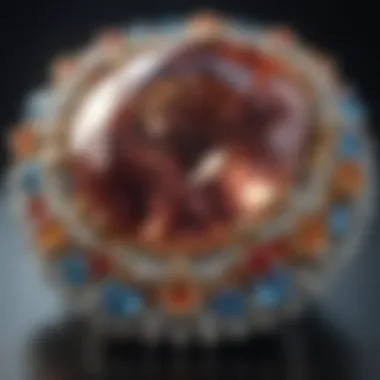 Close-up of gemstone rendering in CAD software