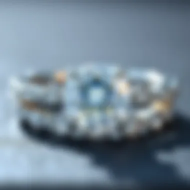 Close-up of a solitaire diamond in a channel set band