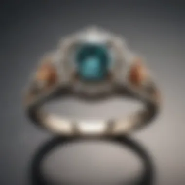 An elegant setting featuring a unique engagement ring adorned with a rare coloured diamond.