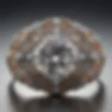 A beautifully designed four carat diamond ring with a vintage setting, showcasing intricate filigree work.