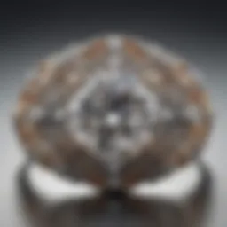 A beautifully designed four carat diamond ring with a vintage setting, showcasing intricate filigree work.