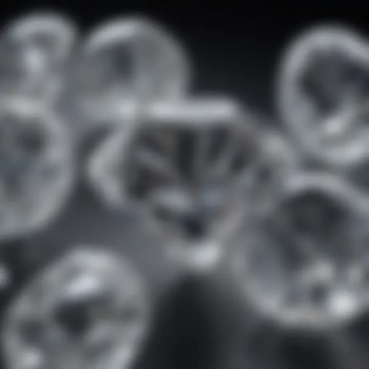 A close-up of unique friendly diamonds highlighting their distinct characteristics.