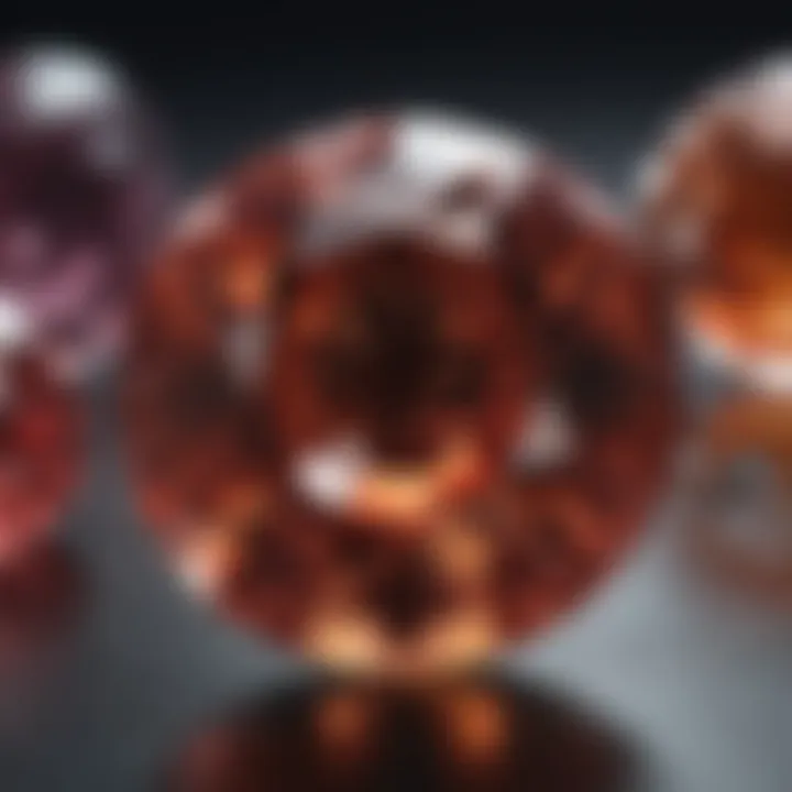 A stunning display of round cut gemstones showcasing their brilliance and light performance.